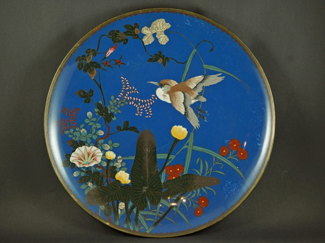 Tray With Bird, Cloisonné, Japan, Meiji Era (1868-1912)