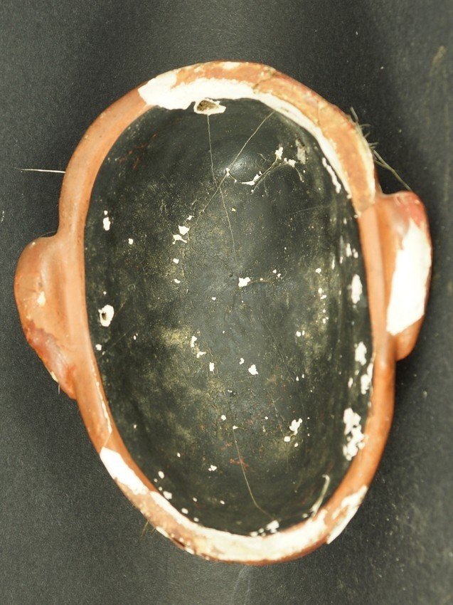 Masque de théâtre Nô, papier mâché Japon, ère Meiji (1868 - 1912)-photo-2