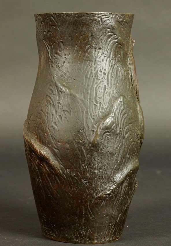 Vase With Bear, Bronze, Japan, Meiji Era (1868-1912)-photo-4