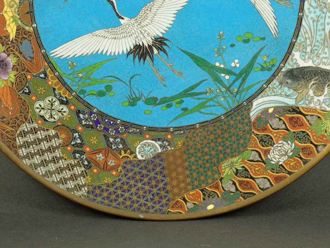 Tray With Cranes, Japan, Meiji Era (1868 - 1912).-photo-2