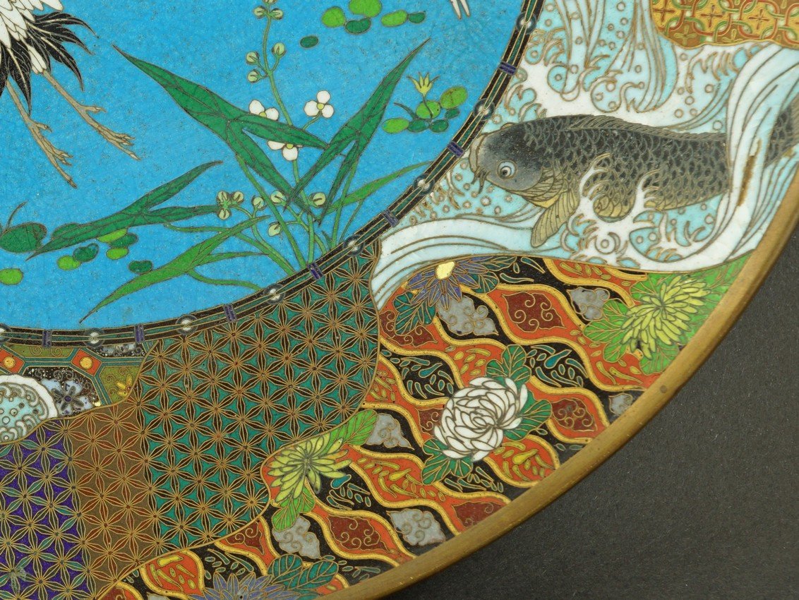 Tray With Cranes, Japan, Meiji Era (1868 - 1912).-photo-2