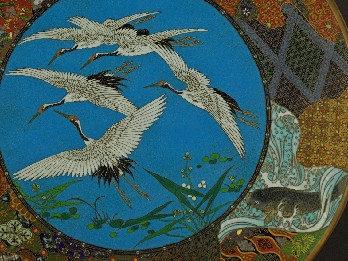 Tray With Cranes, Japan, Meiji Era (1868 - 1912).-photo-5