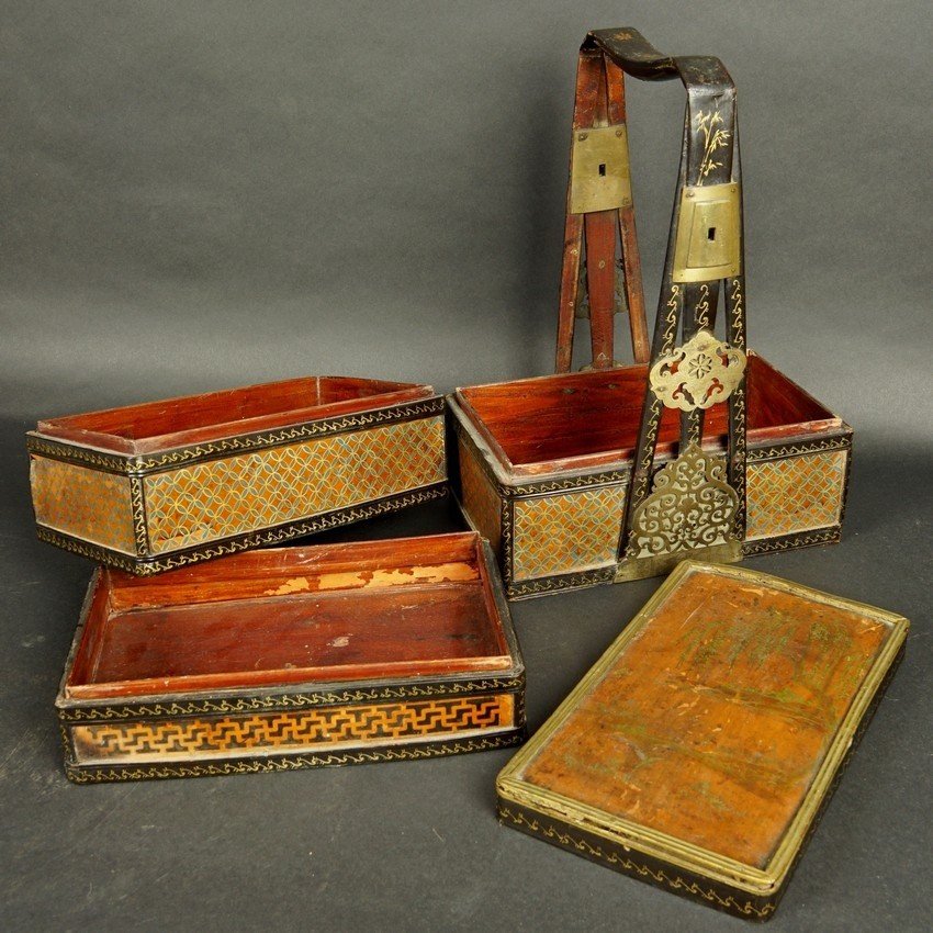 Boîte à couvercle rabattable, technique mixte, Japon, période Edo (1603-1868)-photo-2