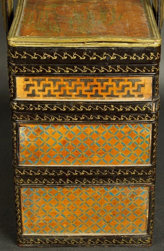 Boîte à couvercle rabattable, technique mixte, Japon, période Edo (1603-1868)-photo-4