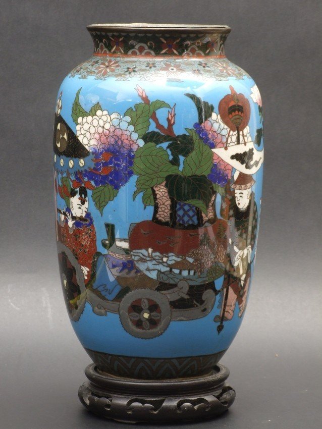 Cloisonné Vase With Genre Scene, Japan, Meiji Period (1868-1912)-photo-4