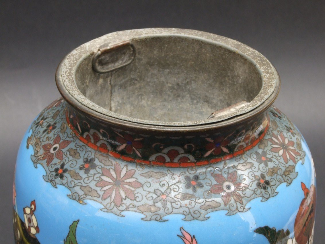 Cloisonné Vase With Genre Scene, Japan, Meiji Period (1868-1912)-photo-5
