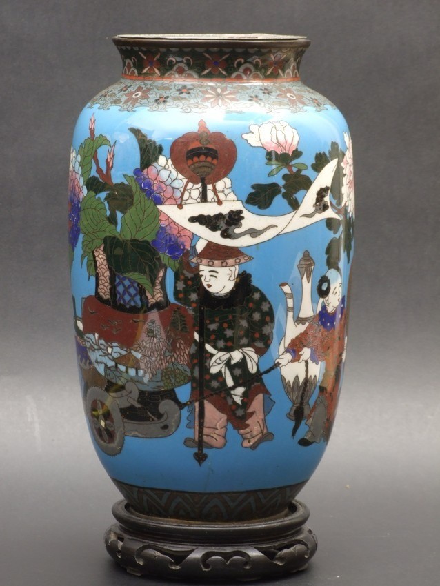 Cloisonné Vase With Genre Scene, Japan, Meiji Period (1868-1912)