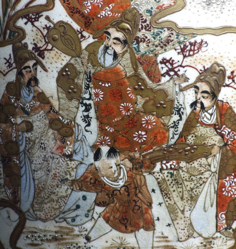  Socle de lampe, Satsuma, Japon, époque Meiji (1868 - 1912)-photo-3