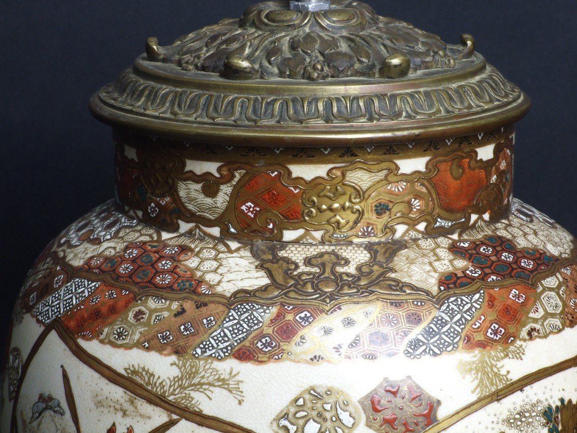  Socle de lampe, Satsuma, Japon, époque Meiji (1868 - 1912)-photo-4