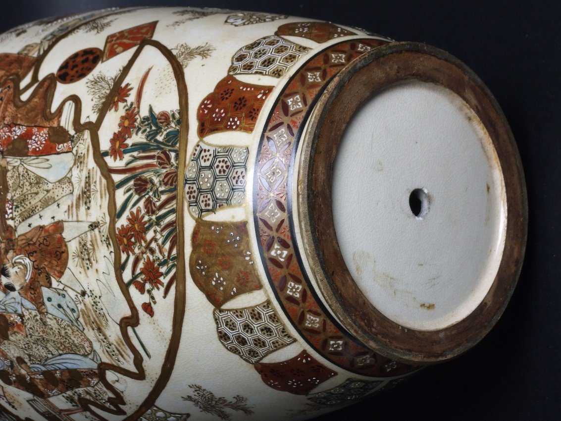  Socle de lampe, Satsuma, Japon, époque Meiji (1868 - 1912)-photo-7