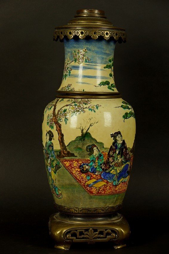 Base de lampe à huile, Japon, période Meiji (1868 - 1912)-photo-2