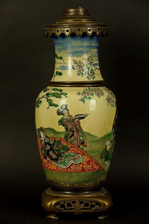 Base de lampe à huile, Japon, période Meiji (1868 - 1912)-photo-3