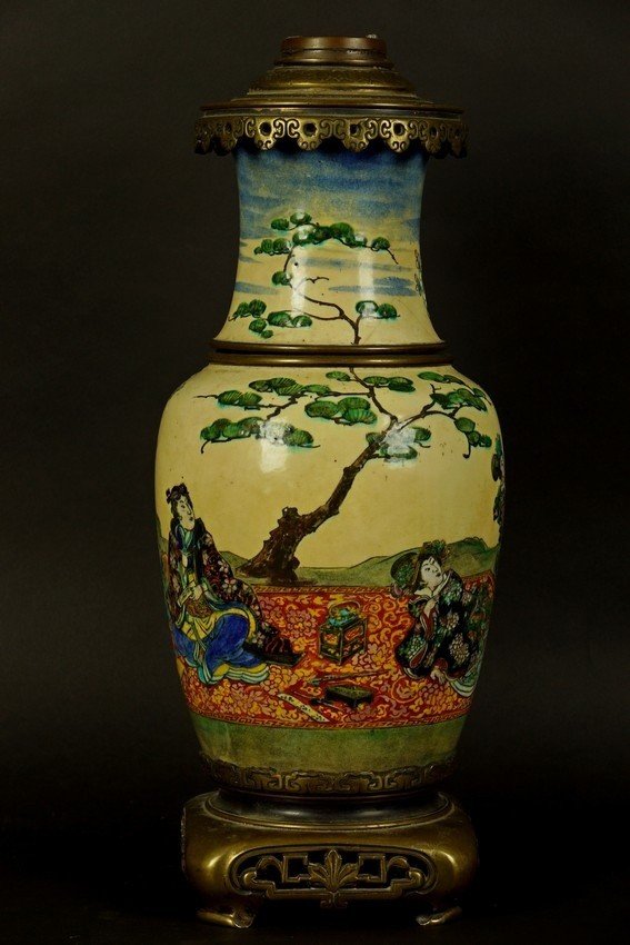 Base de lampe à huile, Japon, période Meiji (1868 - 1912)-photo-4