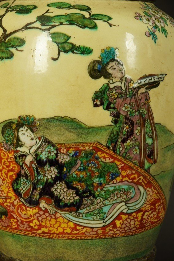 Base de lampe à huile, Japon, période Meiji (1868 - 1912)-photo-3