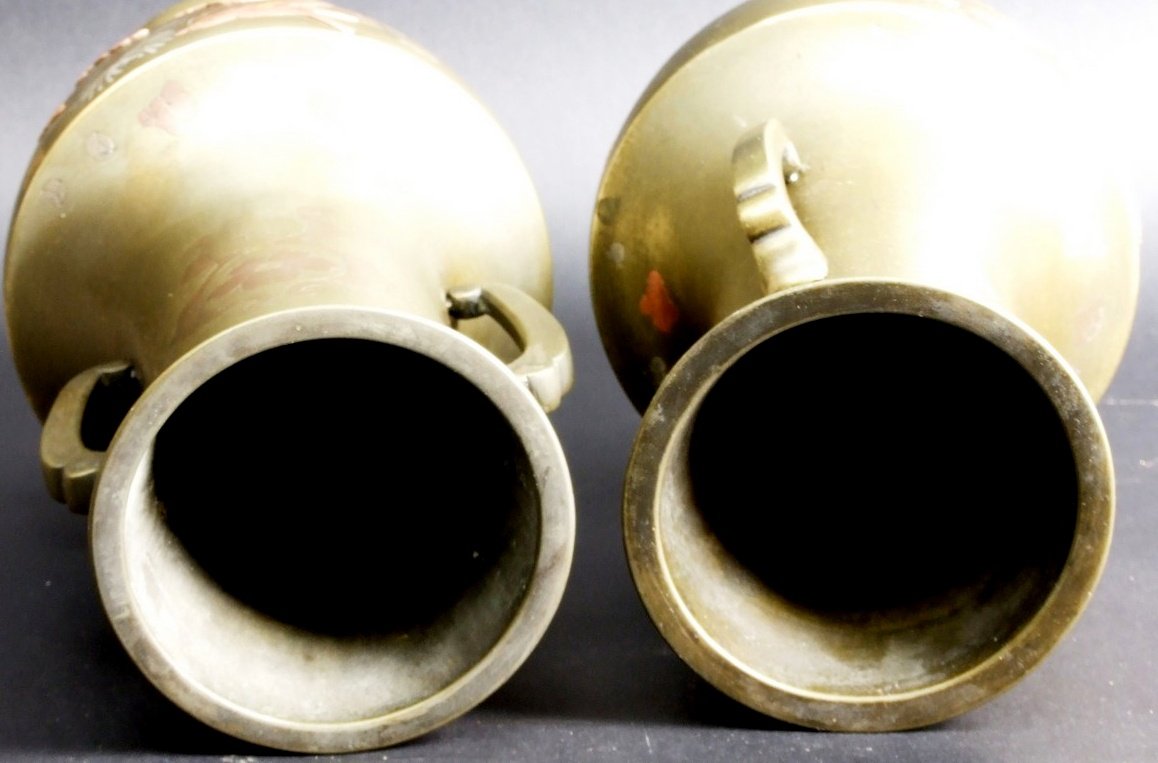 Paire de vases, bronze, Japon, époque Meiji (1868 - 1912)-photo-6