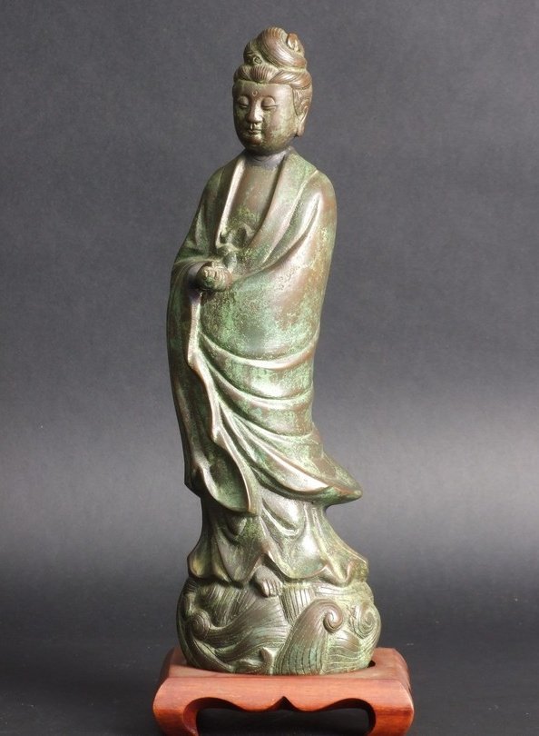 Guanyin - Bodhisattva Of Compassion, Bronze, China, Qing Dynasty, 19th Century-photo-3