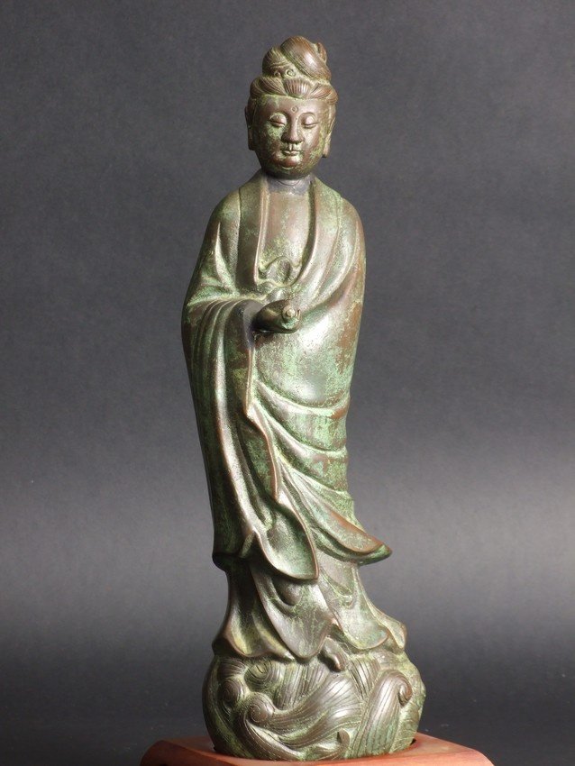 Guanyin - Bodhisattva Of Compassion, Bronze, China, Qing Dynasty, 19th Century-photo-4