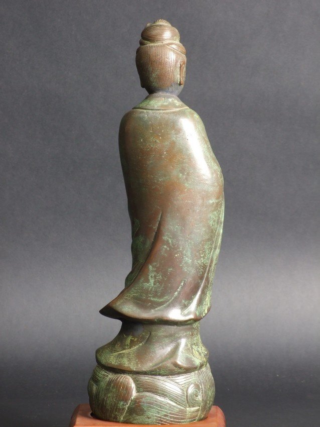 Guanyin - Bodhisattva Of Compassion, Bronze, China, Qing Dynasty, 19th Century-photo-3