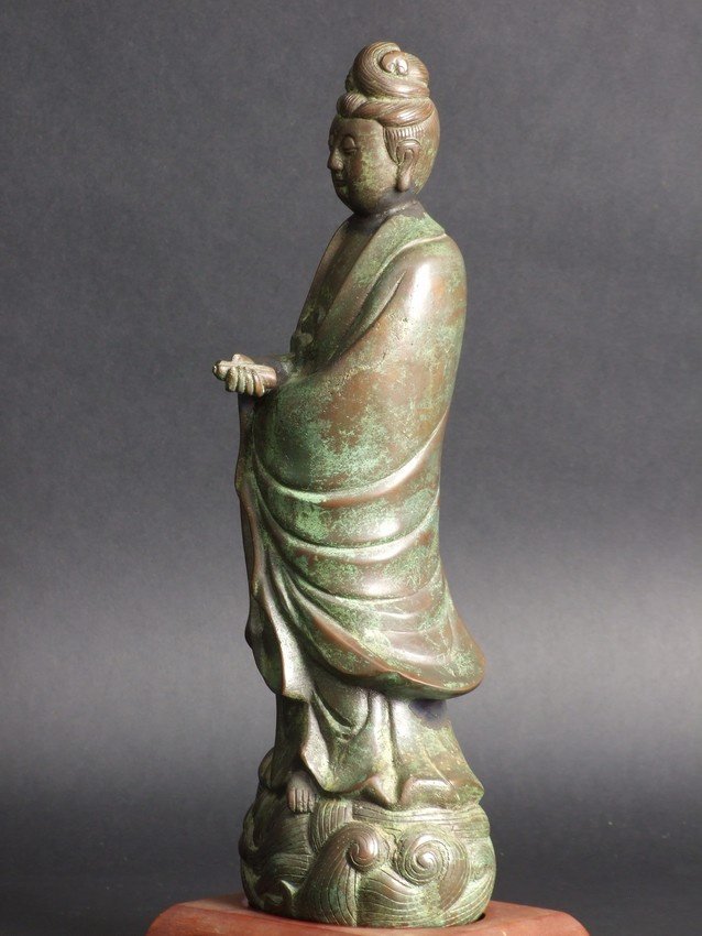 Guanyin - Bodhisattva Of Compassion, Bronze, China, Qing Dynasty, 19th Century-photo-5