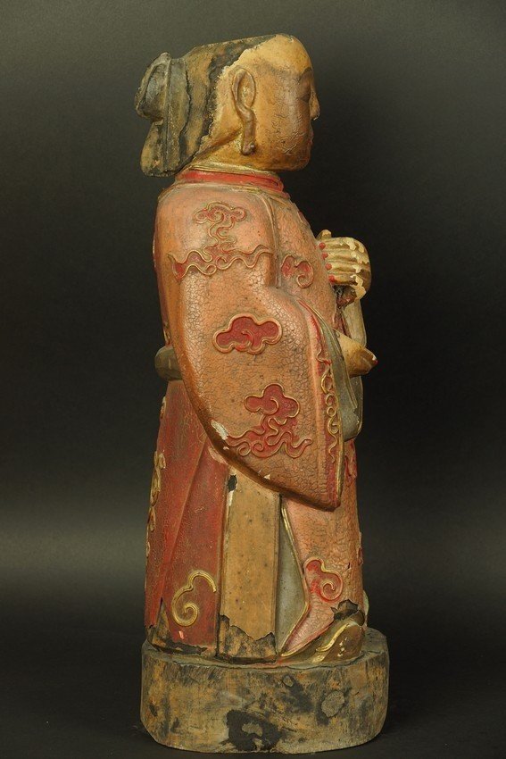 Bodhisattva, Polychrome Wood, China, Qing Dynasty, 19th Century.-photo-6