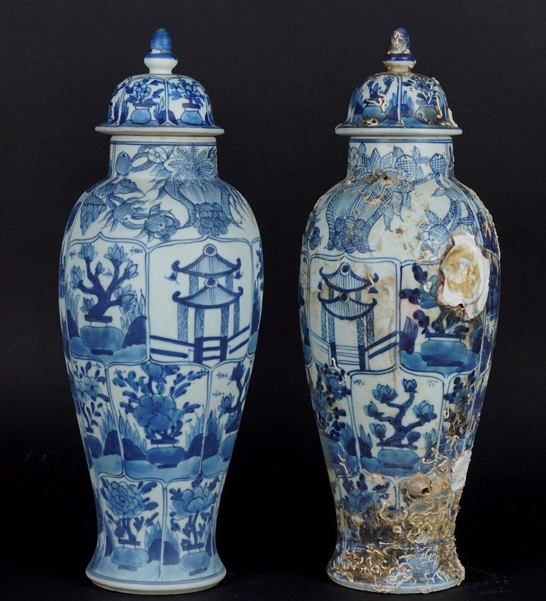 Vases provenant du navire Hon Can, Chine, dynastie Qing, 1690, signés-photo-2