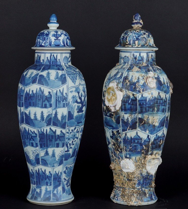 Vases provenant du navire Hon Can, Chine, dynastie Qing, 1690, signés-photo-4