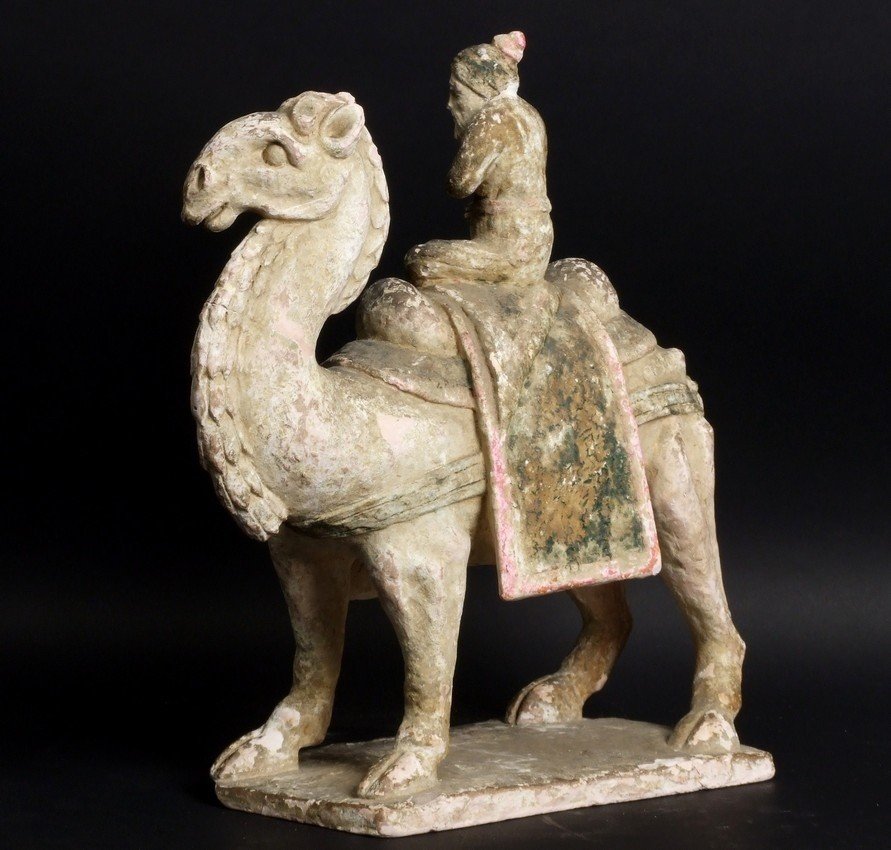 Camel And Guide, 600-900 Ad, Terracotta, China, Tang Dynasty-photo-4