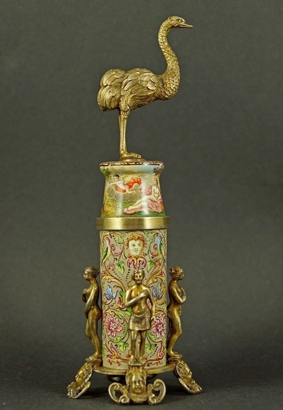 Petit pot à cure-dents, argent et émail, Vienne, seconde moitié du XIXe siècle, vers 1870-photo-3