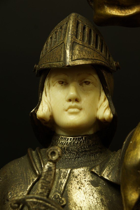 Joan of Arc, Art Déco, chryselephantine, D. Alonzo, 1920s-photo-2