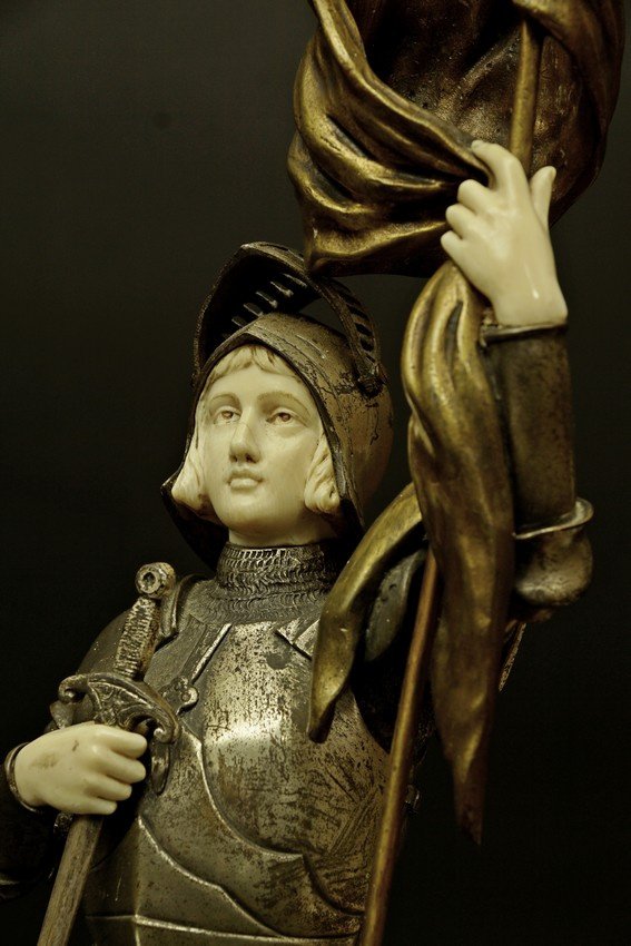 Joan of Arc, Art Déco, chryselephantine, D. Alonzo, 1920s-photo-3