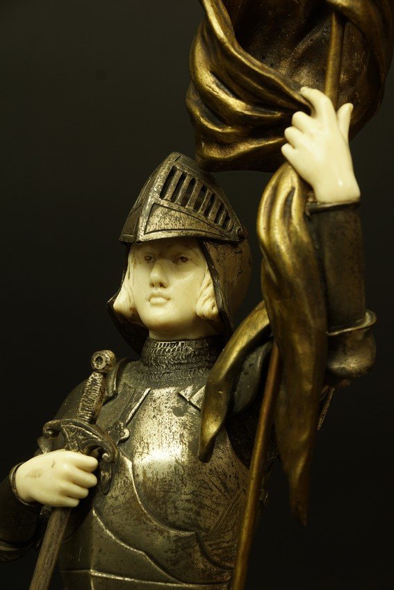 Joan of Arc, Art Déco, chryselephantine, D. Alonzo, 1920s-photo-7
