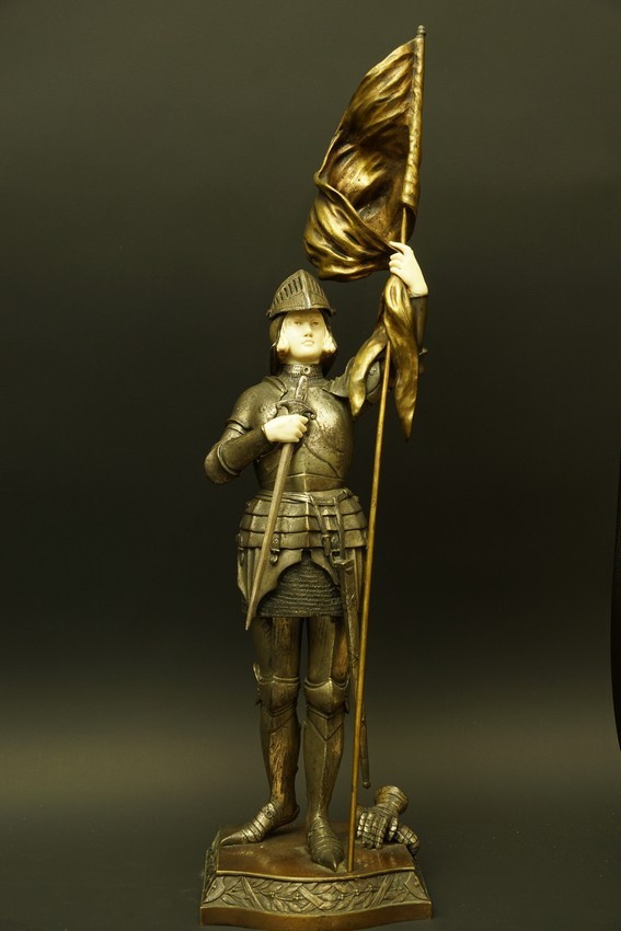 Joan of Arc, Art Déco, chryselephantine, D. Alonzo, 1920s