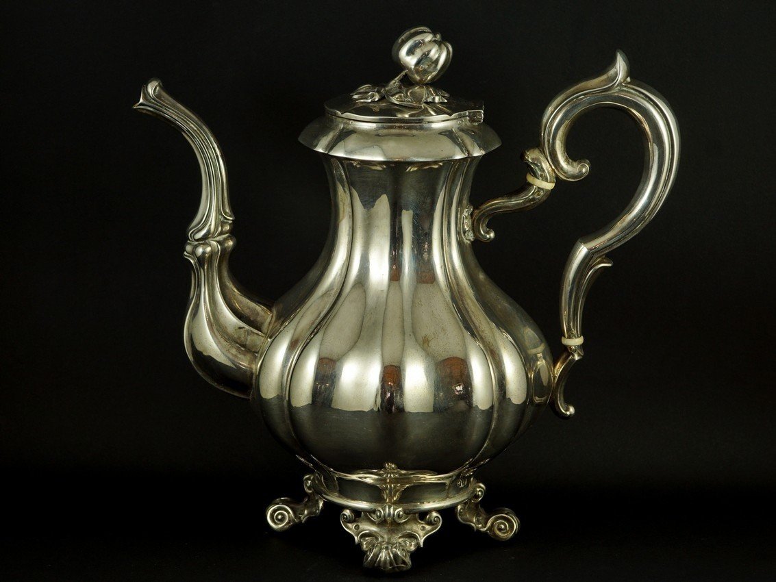 Jug With Sugar Bowl, Silver, Alphonse Debain, France, 1911-1916-photo-3