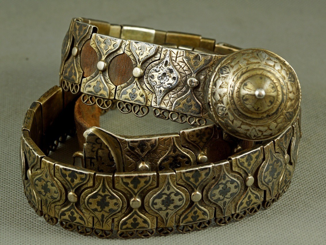 Caucasian Belt, Silver, Niello, Russia, 1881