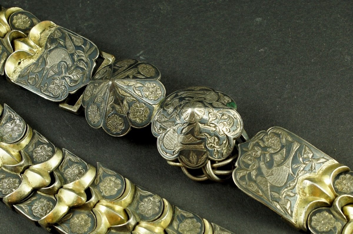Ceinture caucasienne, argent, niello, Russie, XIXe siècle -photo-2