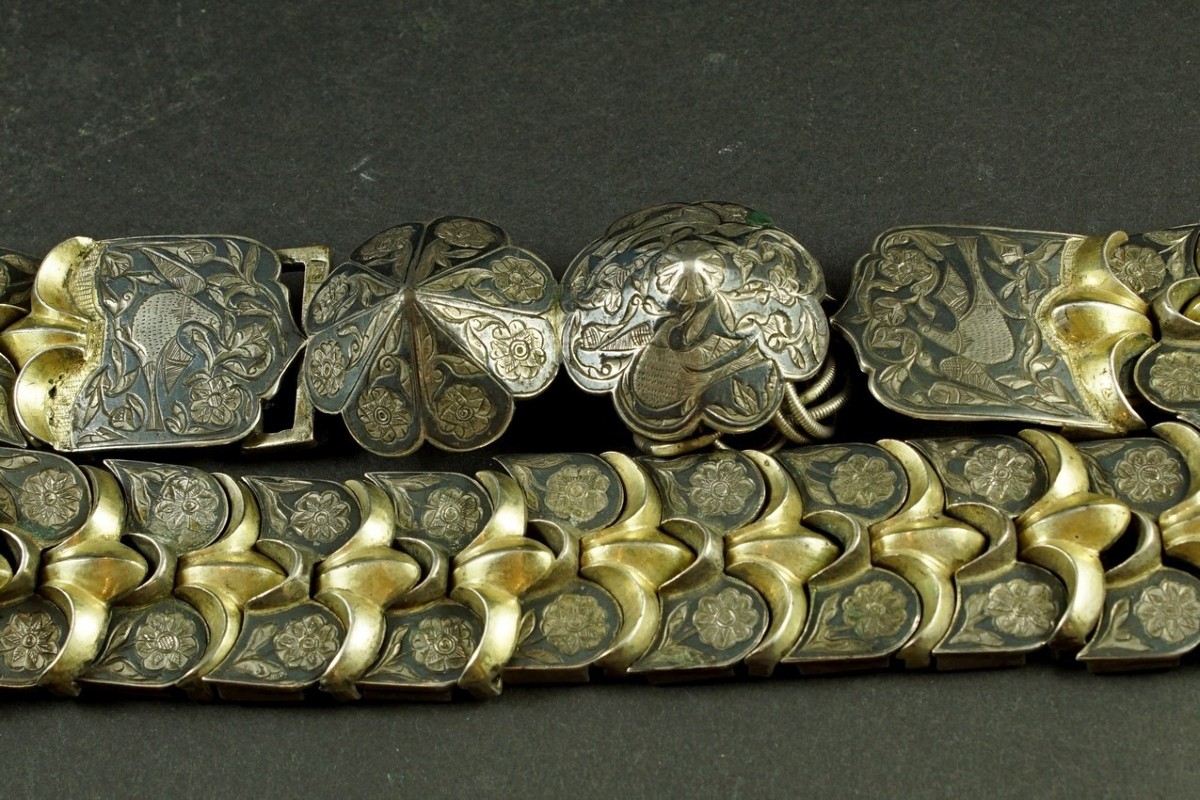 Ceinture caucasienne, argent, niello, Russie, XIXe siècle 