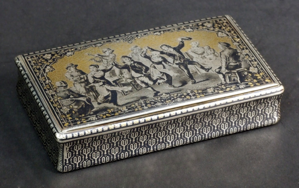 Snuffbox, Silver, Niello, Louis Alexandre Bruneau, France, Circa 1850