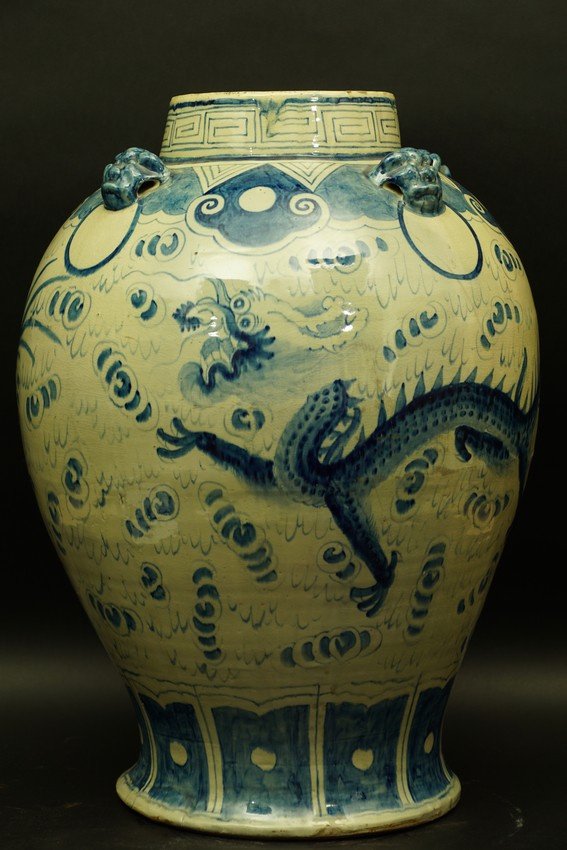 Vase orné d'un dragon, céramique, Chine, dynastie Qing, XVIIIe siècle-photo-2