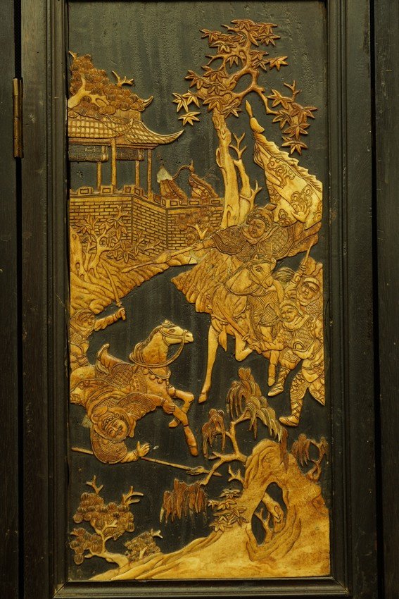 Screen Depicting A Battle Scene, China, Qing Dynasty, 19th Century-photo-4