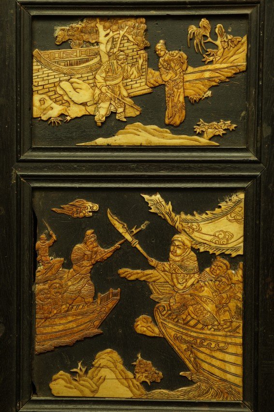 Screen Depicting A Battle Scene, China, Qing Dynasty, 19th Century-photo-4