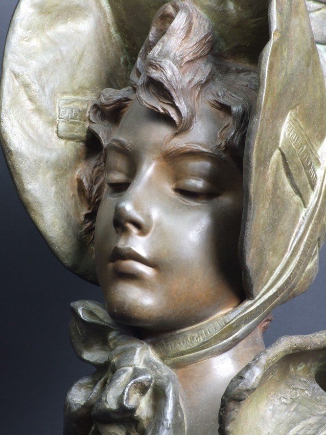 Mademoiselle Lange,  métal, Emmanuel  Villanis, France, XIXe/XXe siècles-photo-2