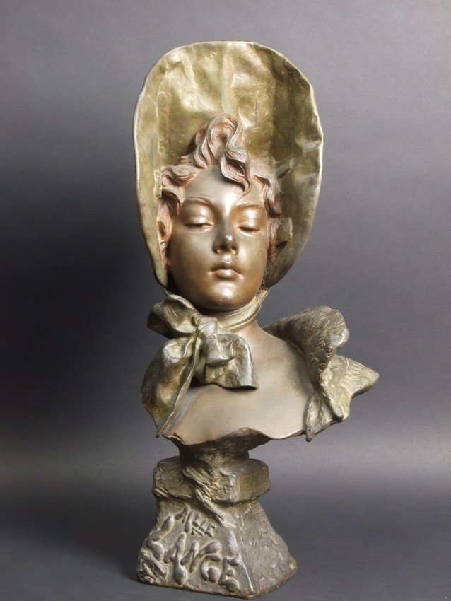 Mademoiselle Lange,  métal, Emmanuel  Villanis, France, XIXe/XXe siècles-photo-3