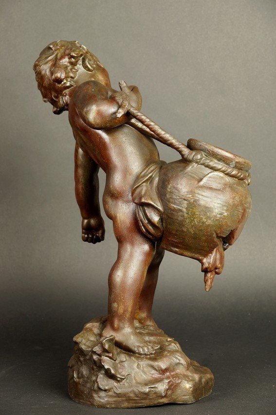  Porteur d'eau, Auguste Moreau, métal,    XIXe /XXe siècle -photo-4