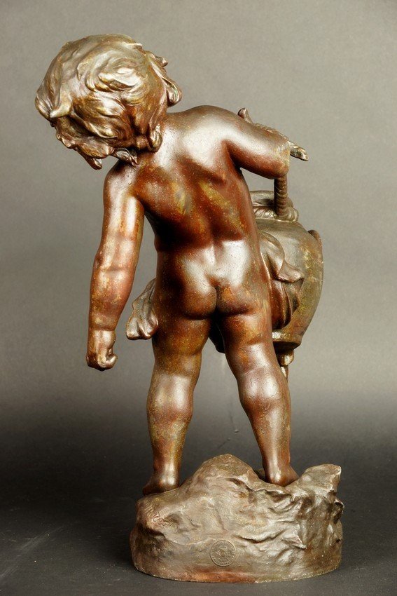  Porteur d'eau, Auguste Moreau, métal,    XIXe /XXe siècle -photo-3
