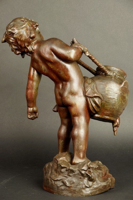  Porteur d'eau, Auguste Moreau, métal,    XIXe /XXe siècle -photo-4