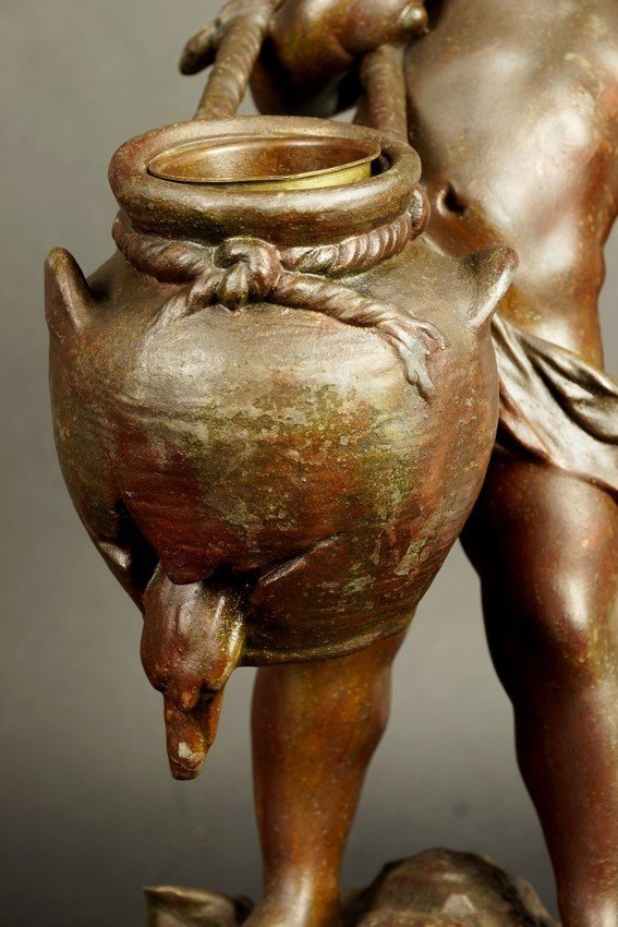  Porteur d'eau, Auguste Moreau, métal,    XIXe /XXe siècle -photo-6