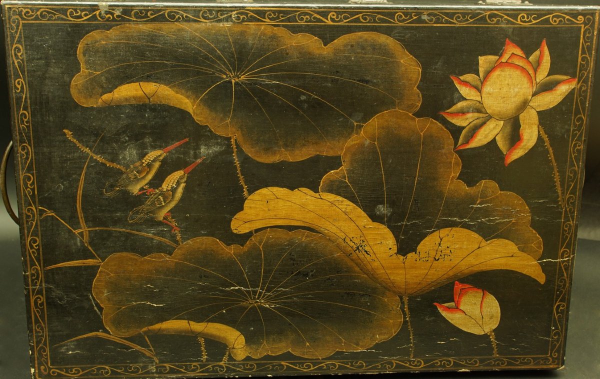 Box Decorated With Lotus Motifs. Japan, 19th/20th Century-photo-3