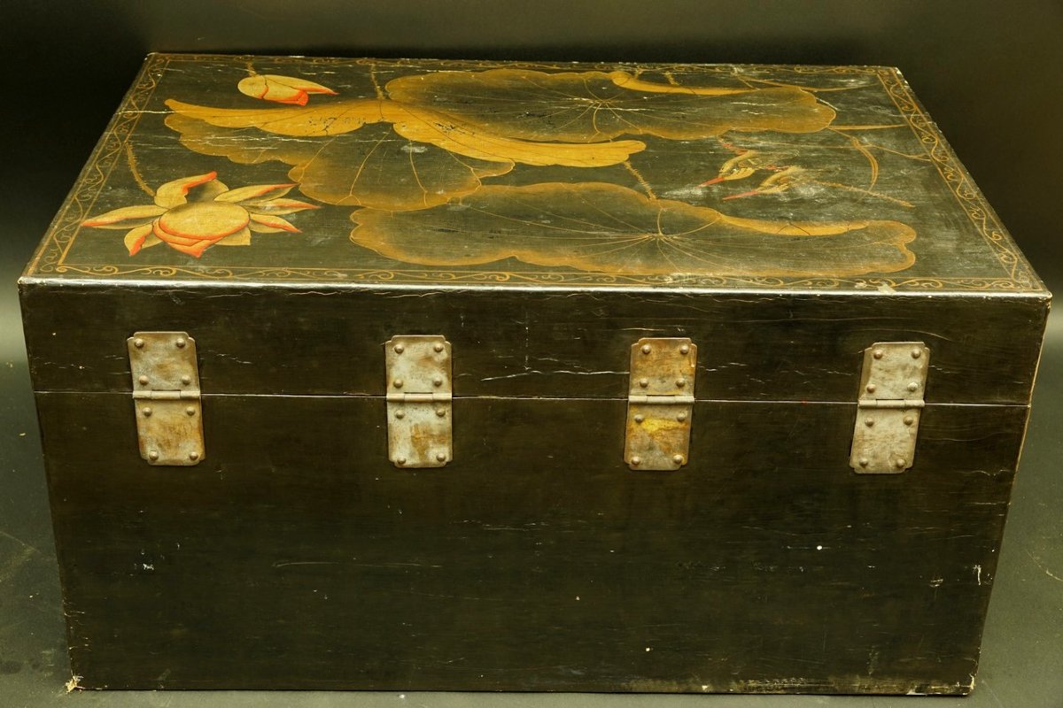 Box Decorated With Lotus Motifs. Japan, 19th/20th Century-photo-3