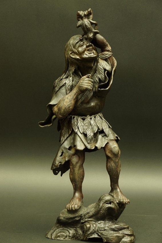 Homme avec une grenouille, Japon, XIXe/XXe siècle