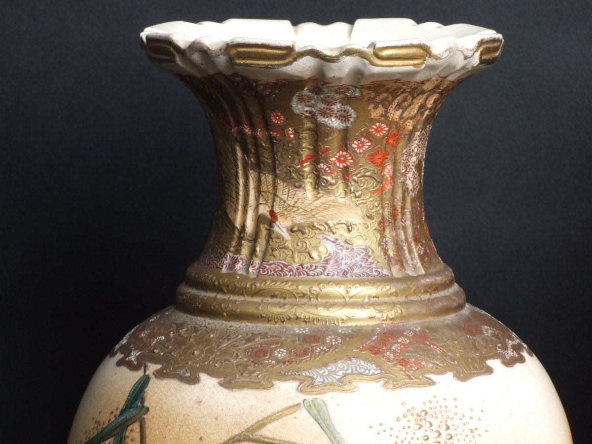 Pair Of Vases Decorated With Ducks, Japan, 19th/20th Century.-photo-3